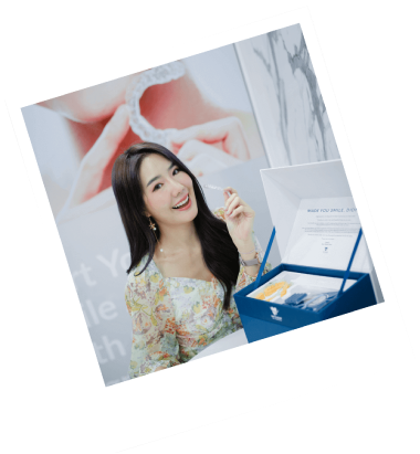 Girl Smiling with Dr Clear Aligners Invisible Braces Treatment Box